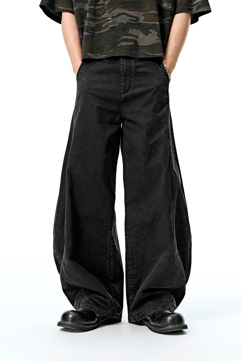 Washed Wide-Leg Cotton Pants | Relaxed Streetwear Fit