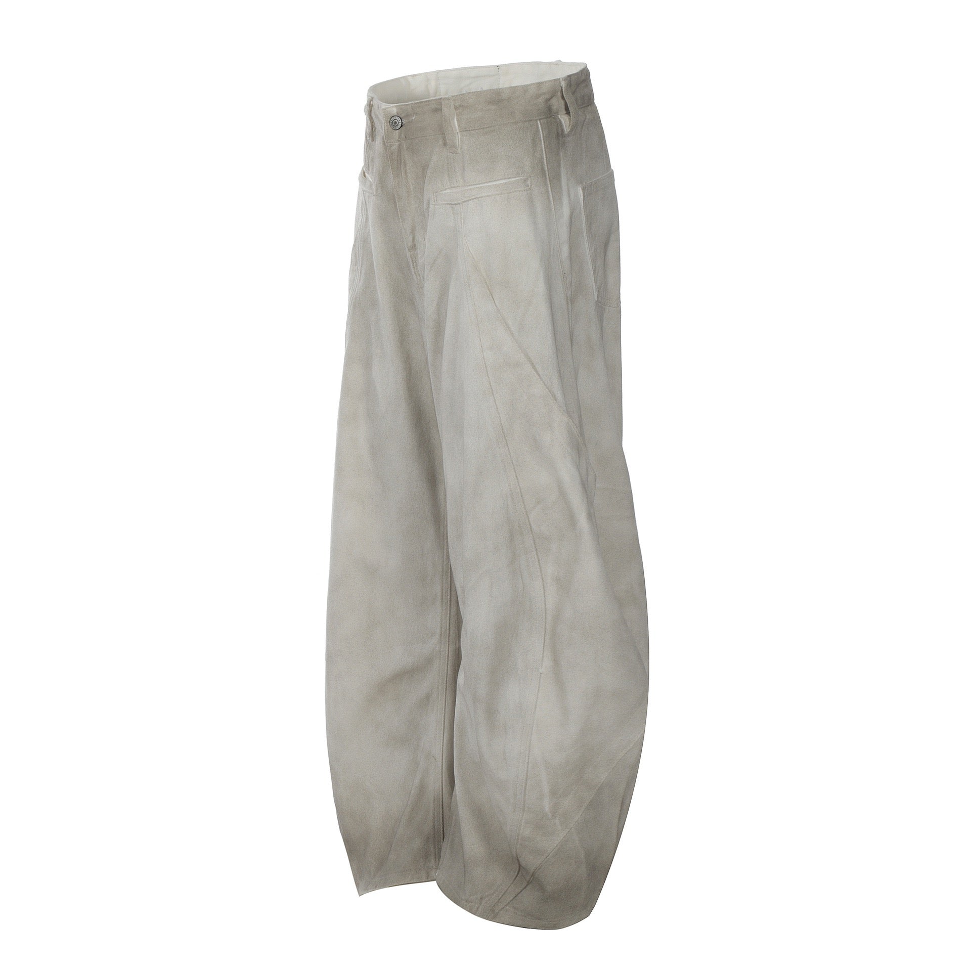 Omirad Washed Balloon Denim Pants | Wide Curved-Leg