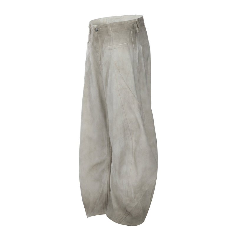 Omirad Washed Balloon Denim Pants | Wide Curved-Leg