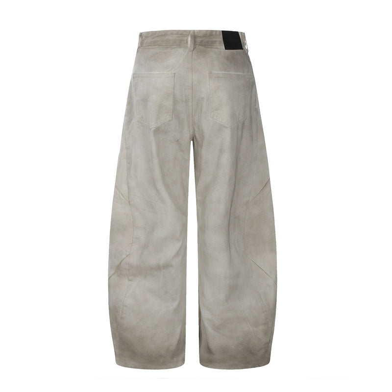 Omirad Washed Balloon Denim Pants | Wide Curved-Leg