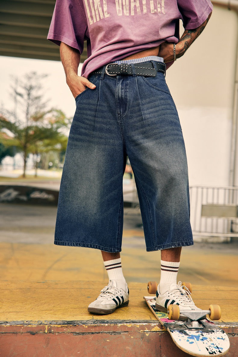 Omirad Vintage Wide-Leg Denim Shorts | Relaxed Fit