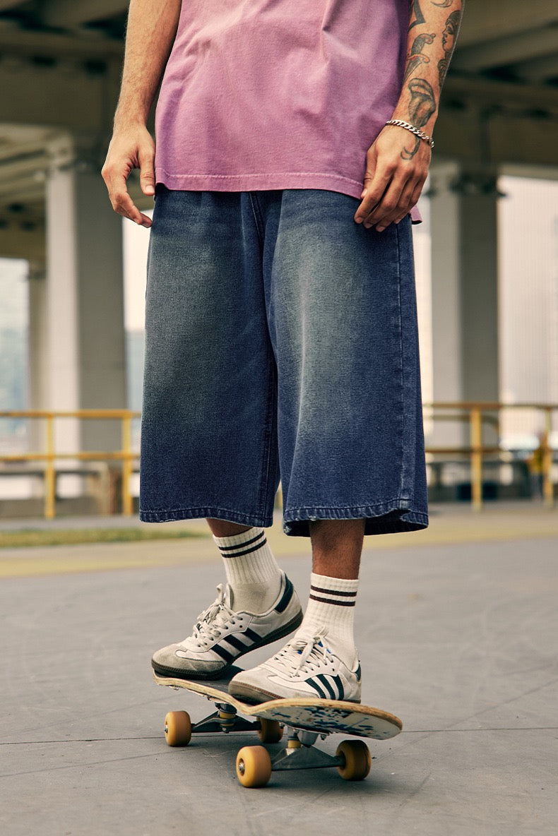 Omirad Vintage Wide-Leg Denim Shorts | Relaxed Fit