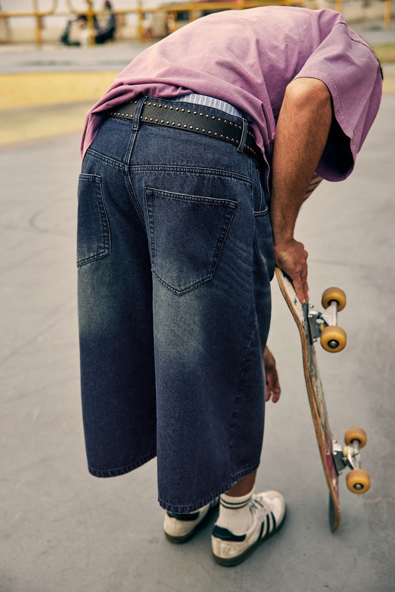 Omirad Vintage Wide-Leg Denim Shorts | Relaxed Fit