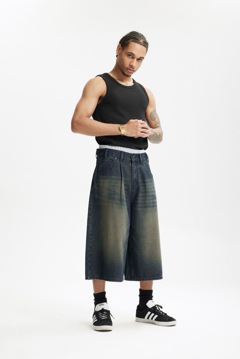 Omirad Vintage Wide-Leg Denim Shorts | Relaxed Fit
