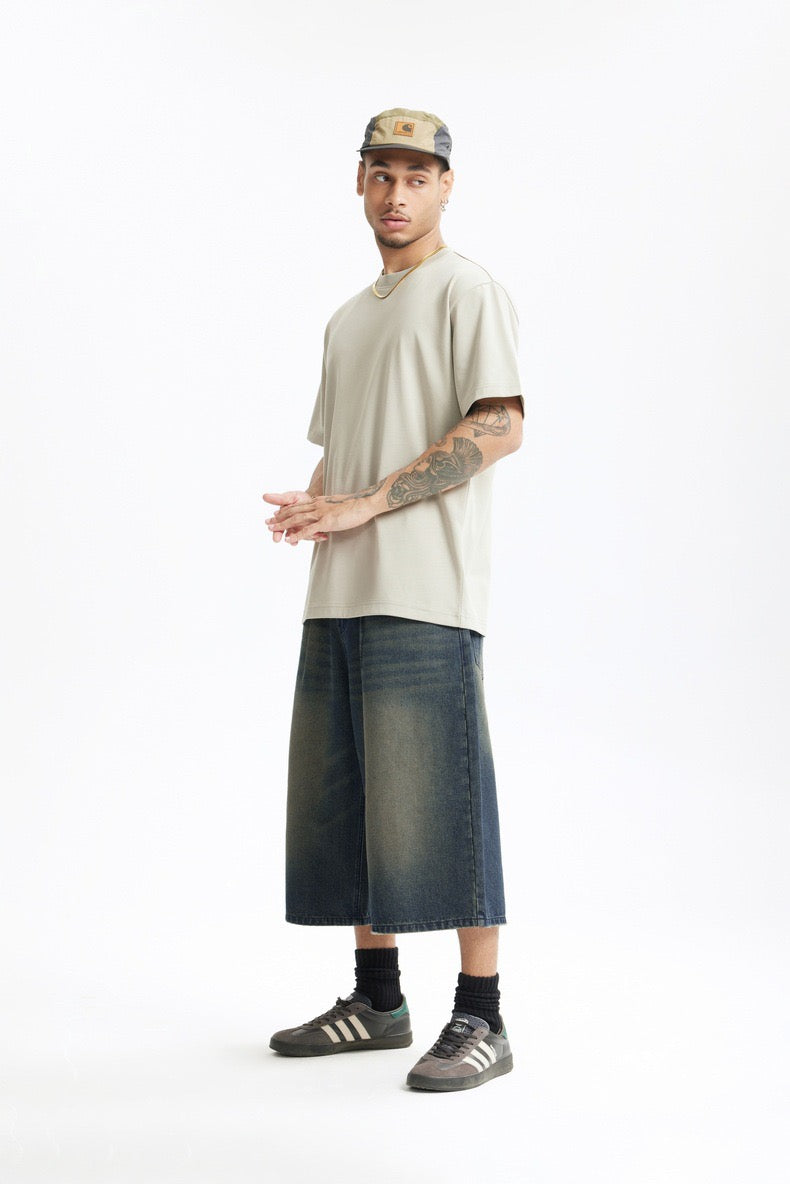 Omirad Vintage Wide-Leg Denim Shorts | Relaxed Fit