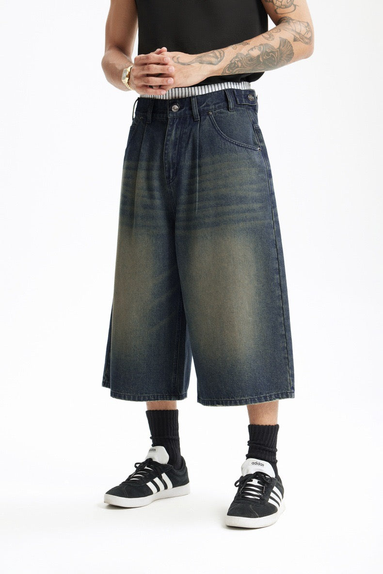 Omirad Vintage Wide-Leg Denim Shorts | Relaxed Fit