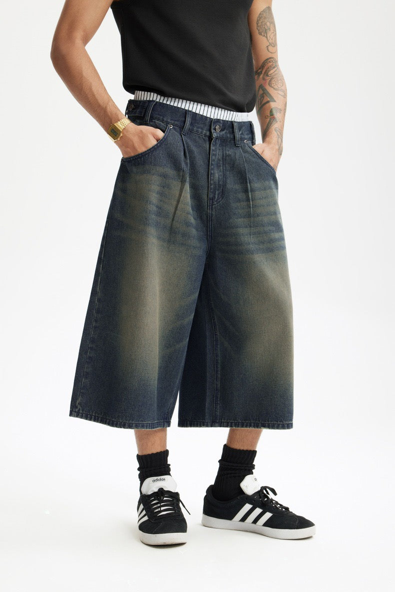 Omirad Vintage Wide-Leg Denim Shorts | Relaxed Fit