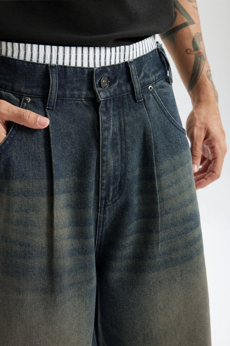Omirad Vintage Wide-Leg Denim Shorts | Relaxed Fit