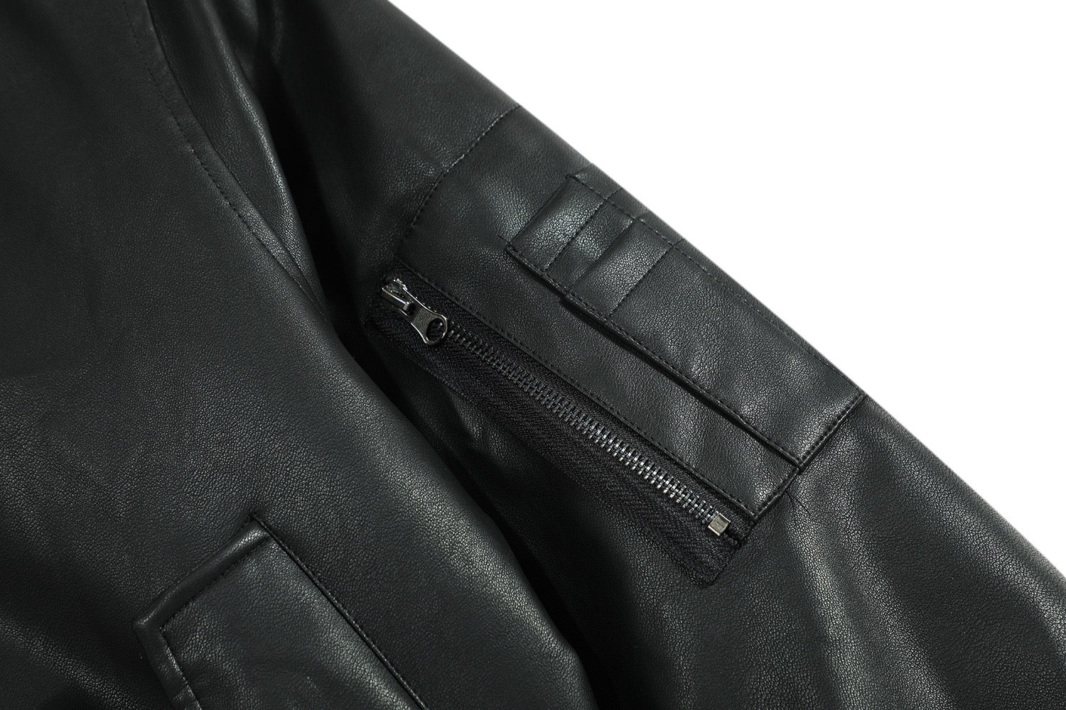 Omirad Fur-Lined PU Bomber Jacket | Black Streetwear
