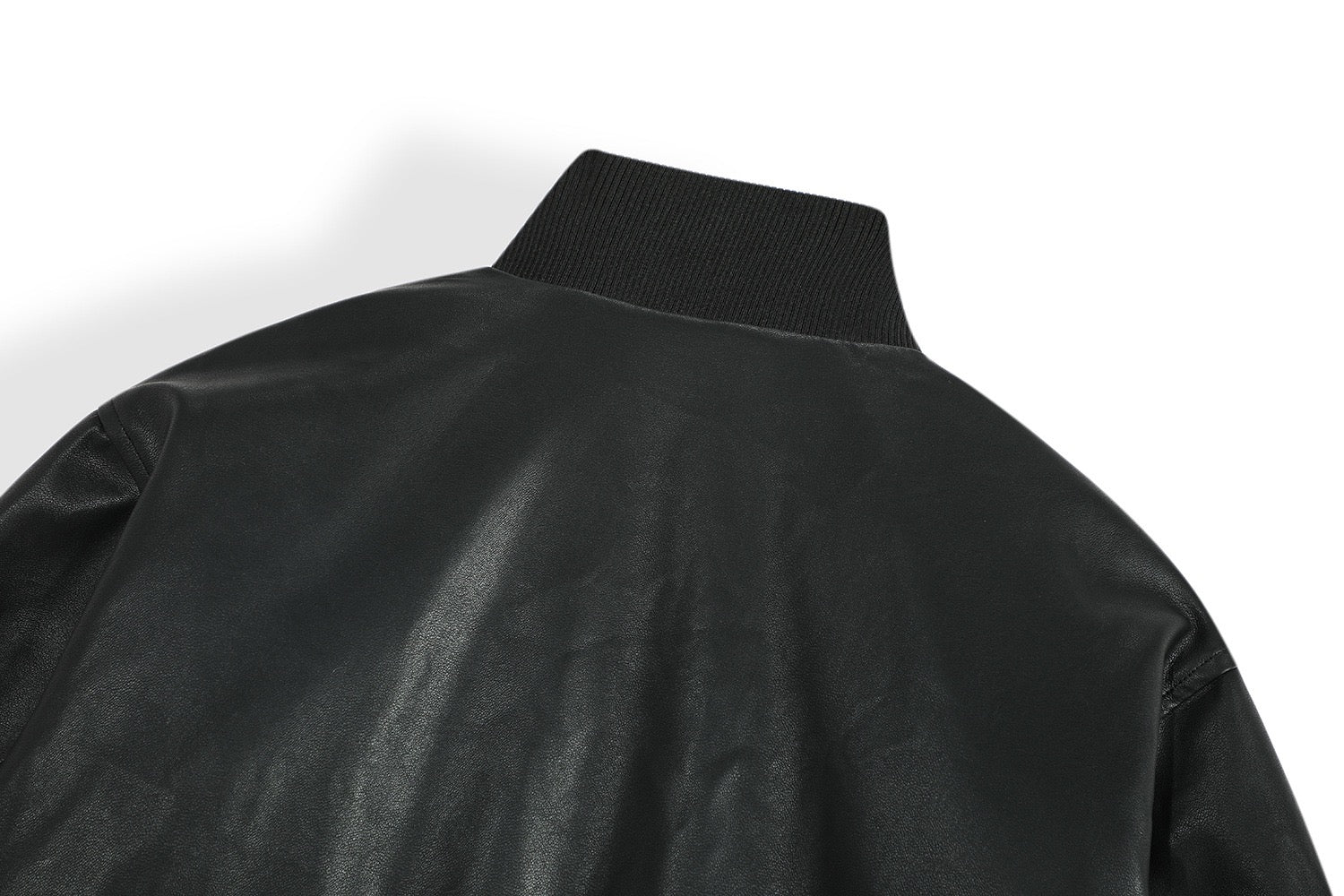 Omirad Fur-Lined PU Bomber Jacket | Black Streetwear