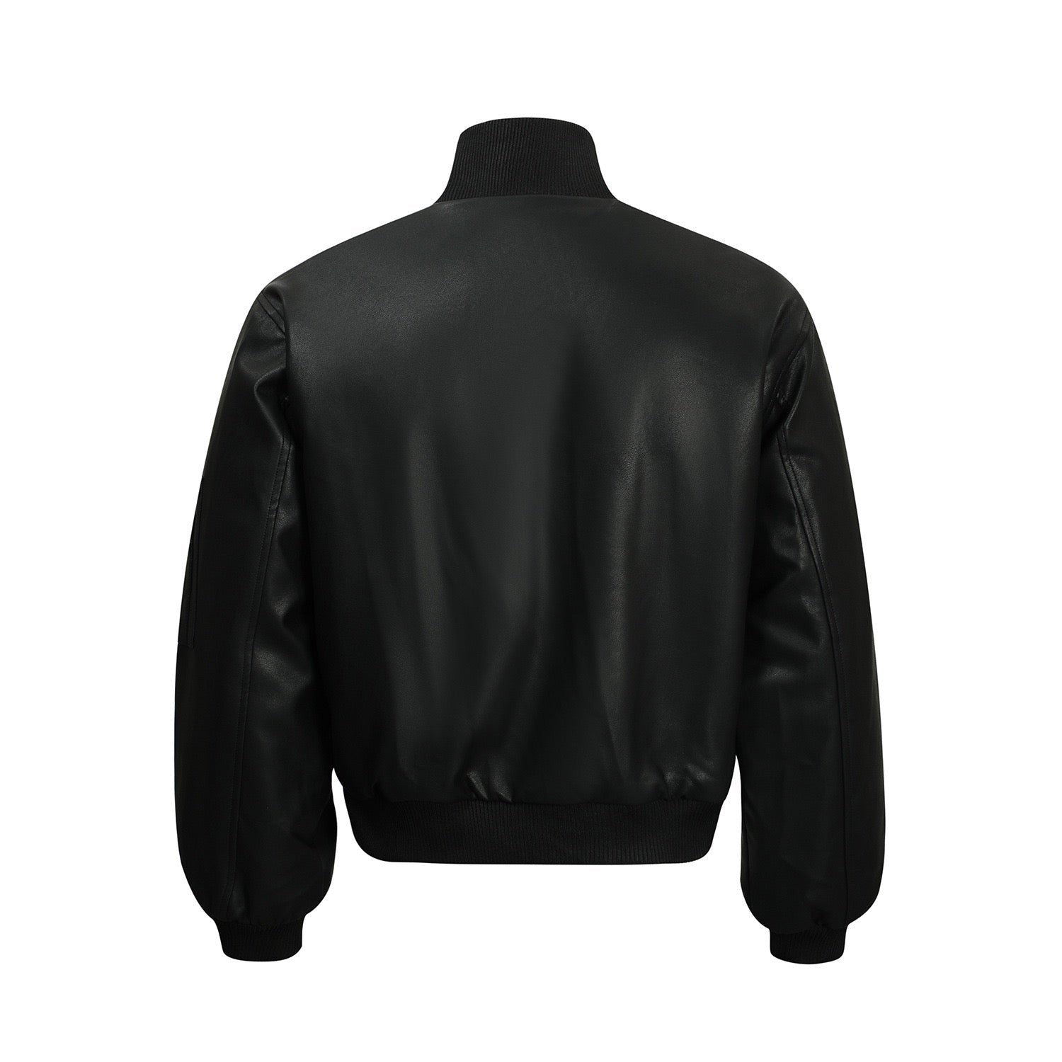 Omirad Fur-Lined PU Bomber Jacket | Black Streetwear