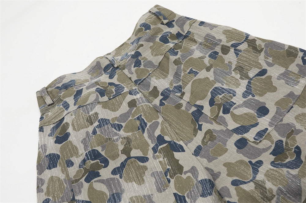 Omirad Corduroy Camouflage Wide-Leg Cargo Pants