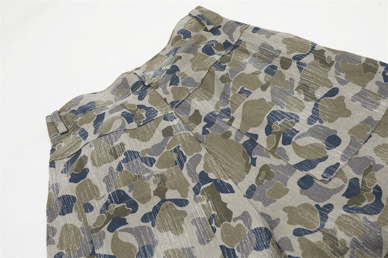 Omirad Corduroy Camouflage Wide-Leg Cargo Pants