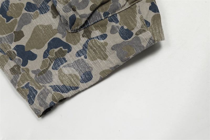Omirad Corduroy Camouflage Wide-Leg Cargo Pants