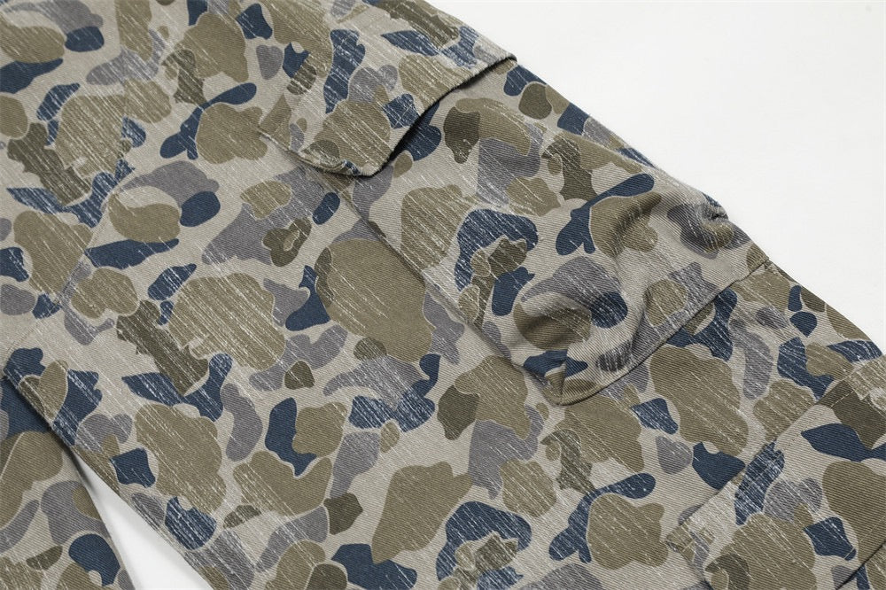 Omirad Corduroy Camouflage Wide-Leg Cargo Pants