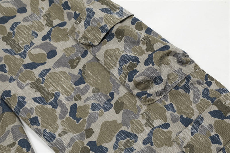 Omirad Corduroy Camouflage Wide-Leg Cargo Pants