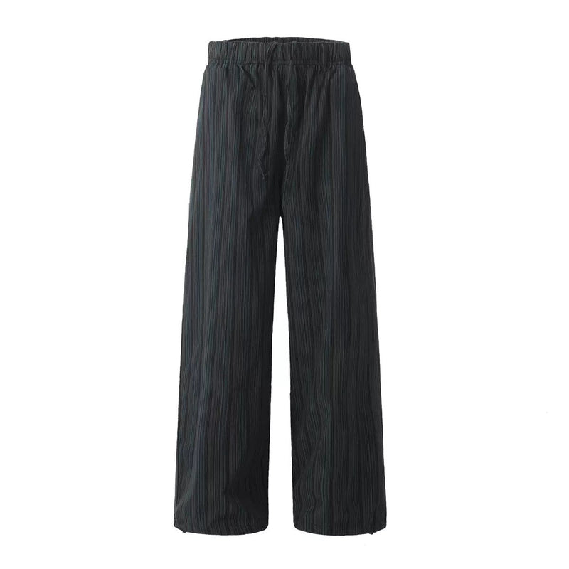 Omirad Striped Relaxed Wide-Leg Cotton Pants