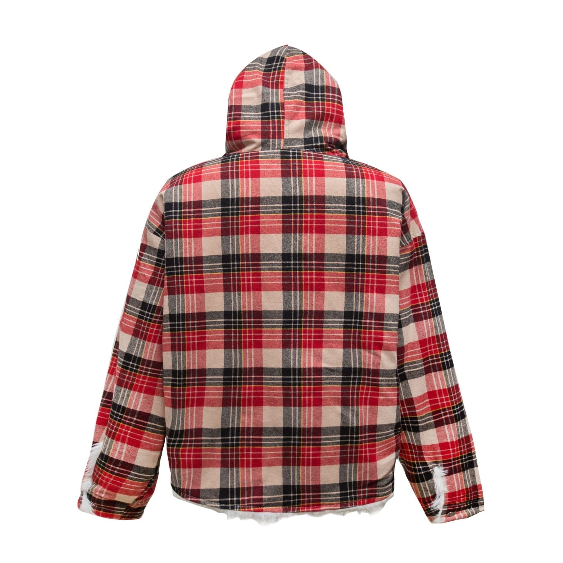 Omirad Plaid Fur-Hood Cotton Jacket | Winter Streetwear