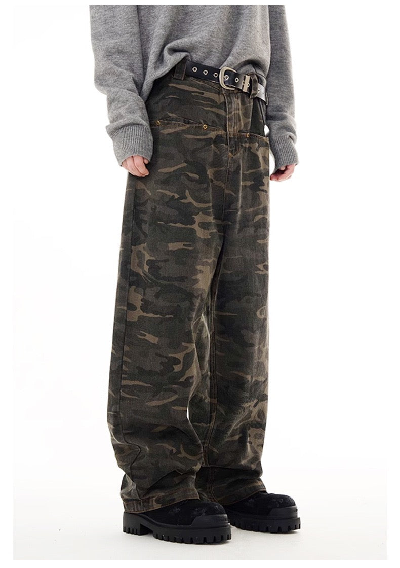 Omirad Camouflage Balloon Wide-Leg Jeans | Streetwear