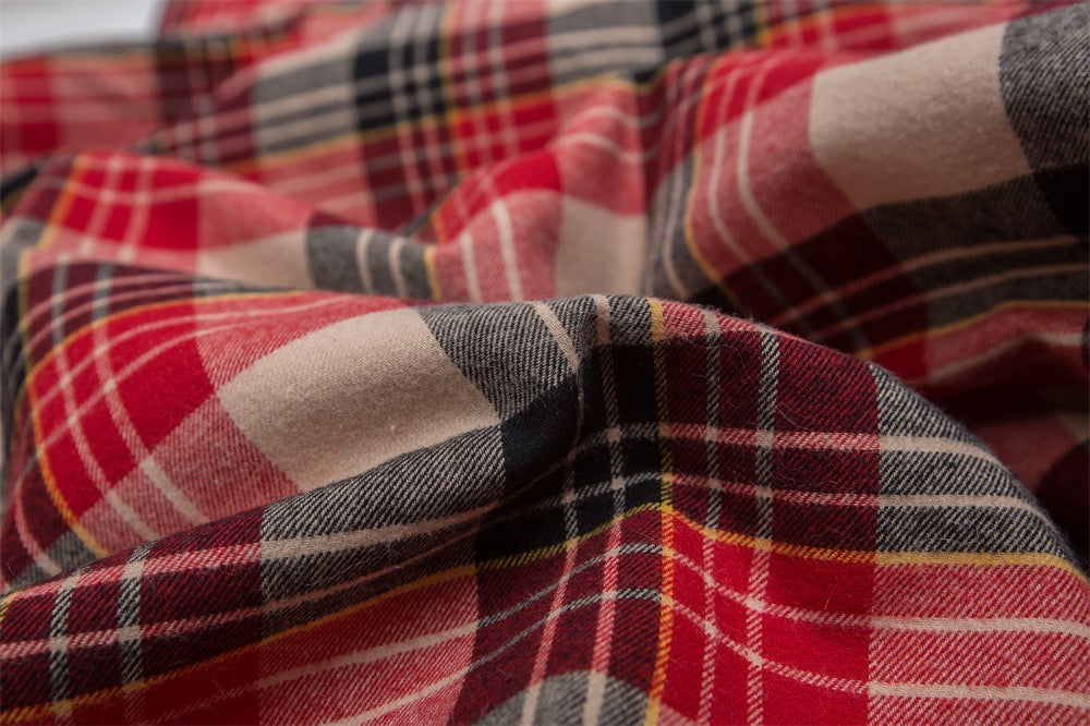 Omirad Plaid Fur-Hood Cotton Jacket | Winter Streetwear