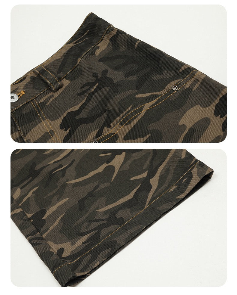 Omirad Camouflage Balloon Wide-Leg Jeans | Streetwear