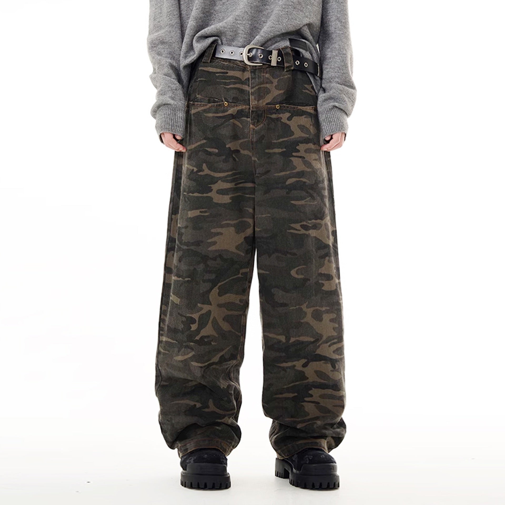 Omirad Camouflage Balloon Wide-Leg Jeans | Streetwear