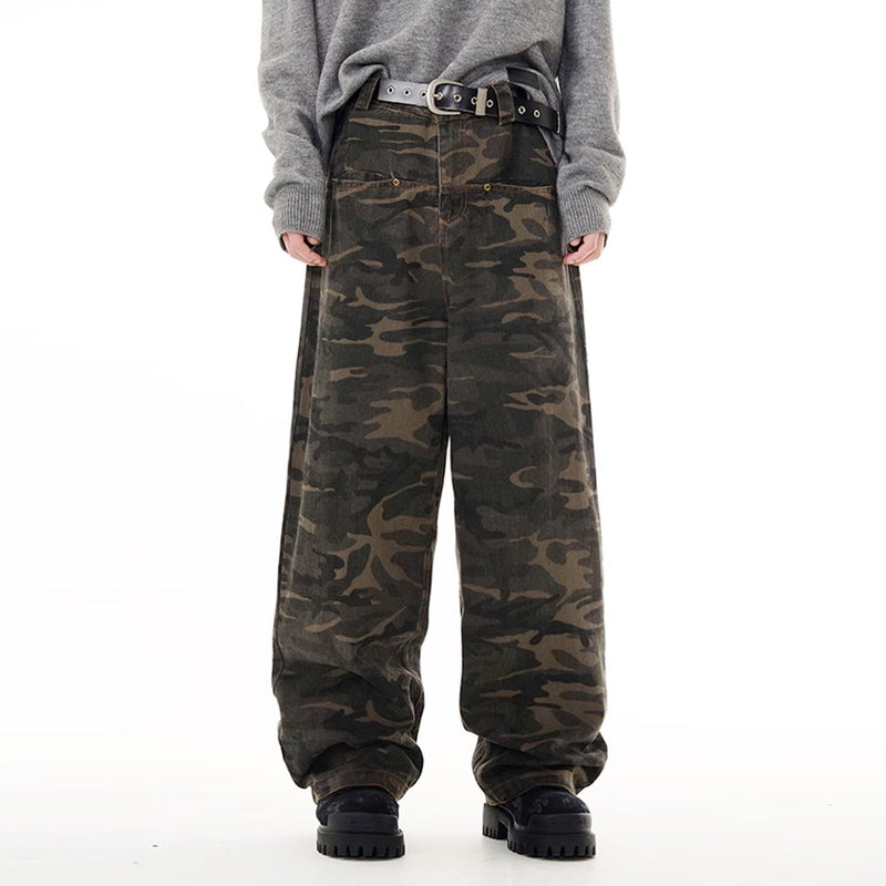 Omirad Camouflage Balloon Wide-Leg Jeans | Streetwear