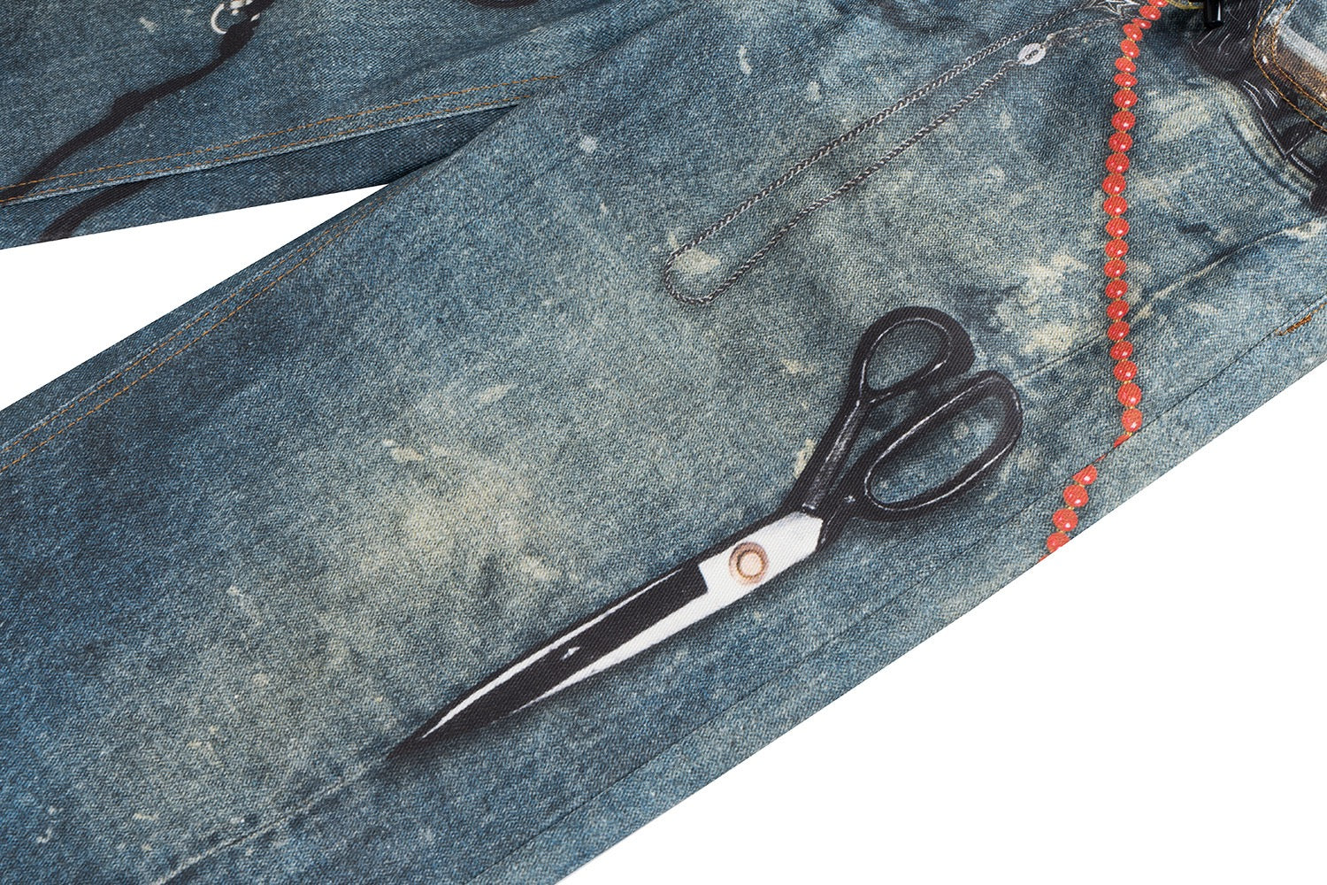 Omirad Hardware Washed Wide-Leg Jeans | Distressed Denim