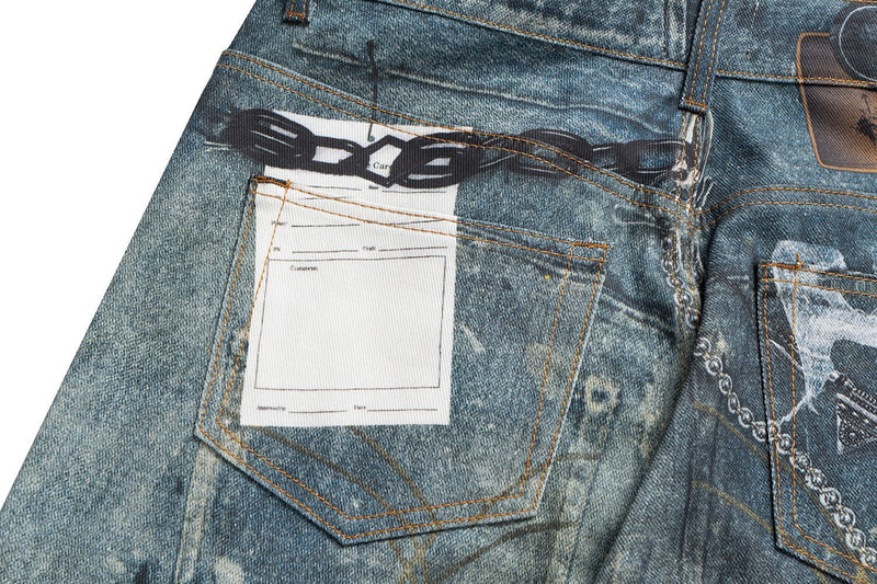 Omirad Hardware Washed Wide-Leg Jeans | Distressed Denim