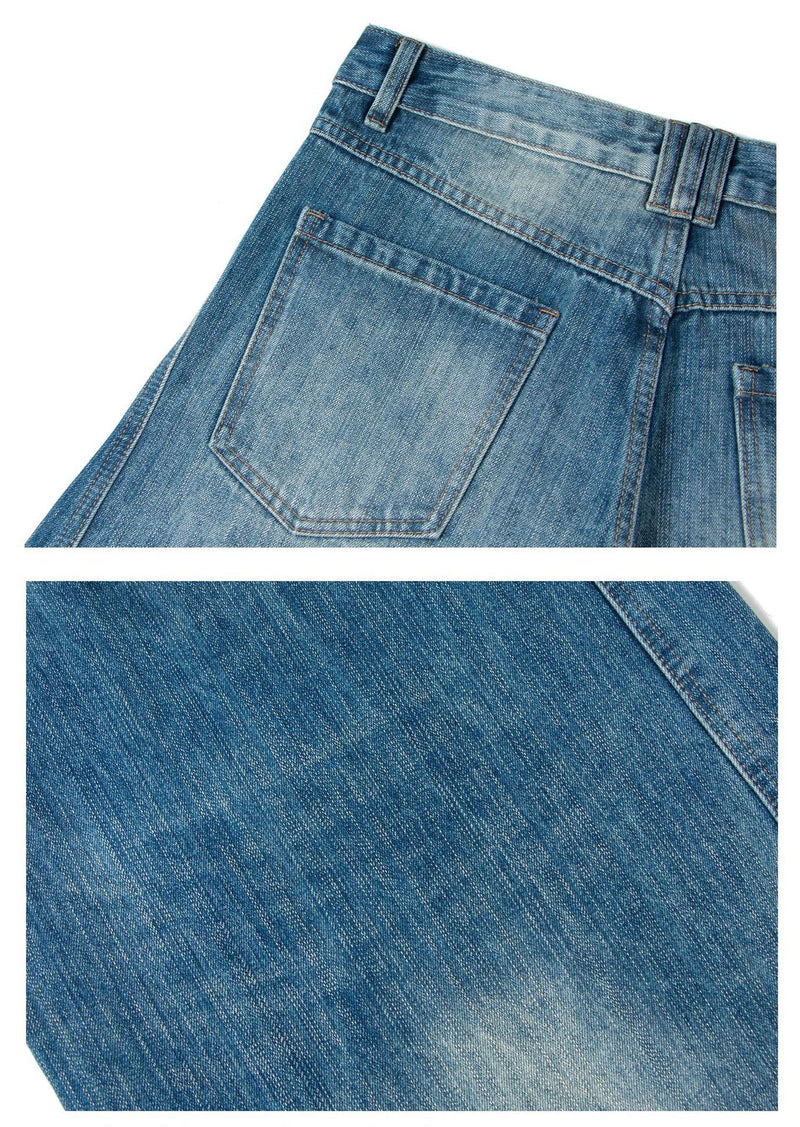 Omirad Washed Wide-Leg Denim Pants | Oversized Streetwear Jeans