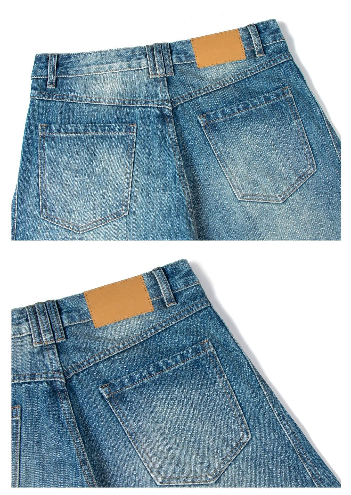 Omirad Washed Wide-Leg Denim Pants | Oversized Streetwear Jeans