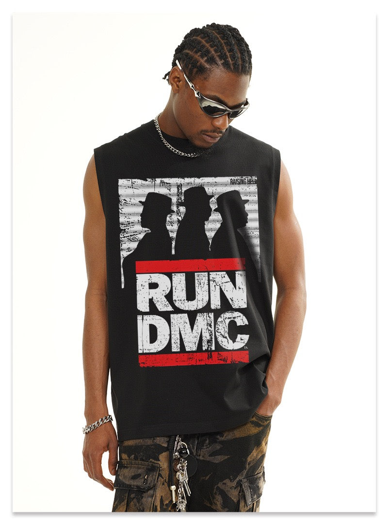 Run DMC Vintage Washed Sleeveless Tee | Oversized Hip-Hop Tank