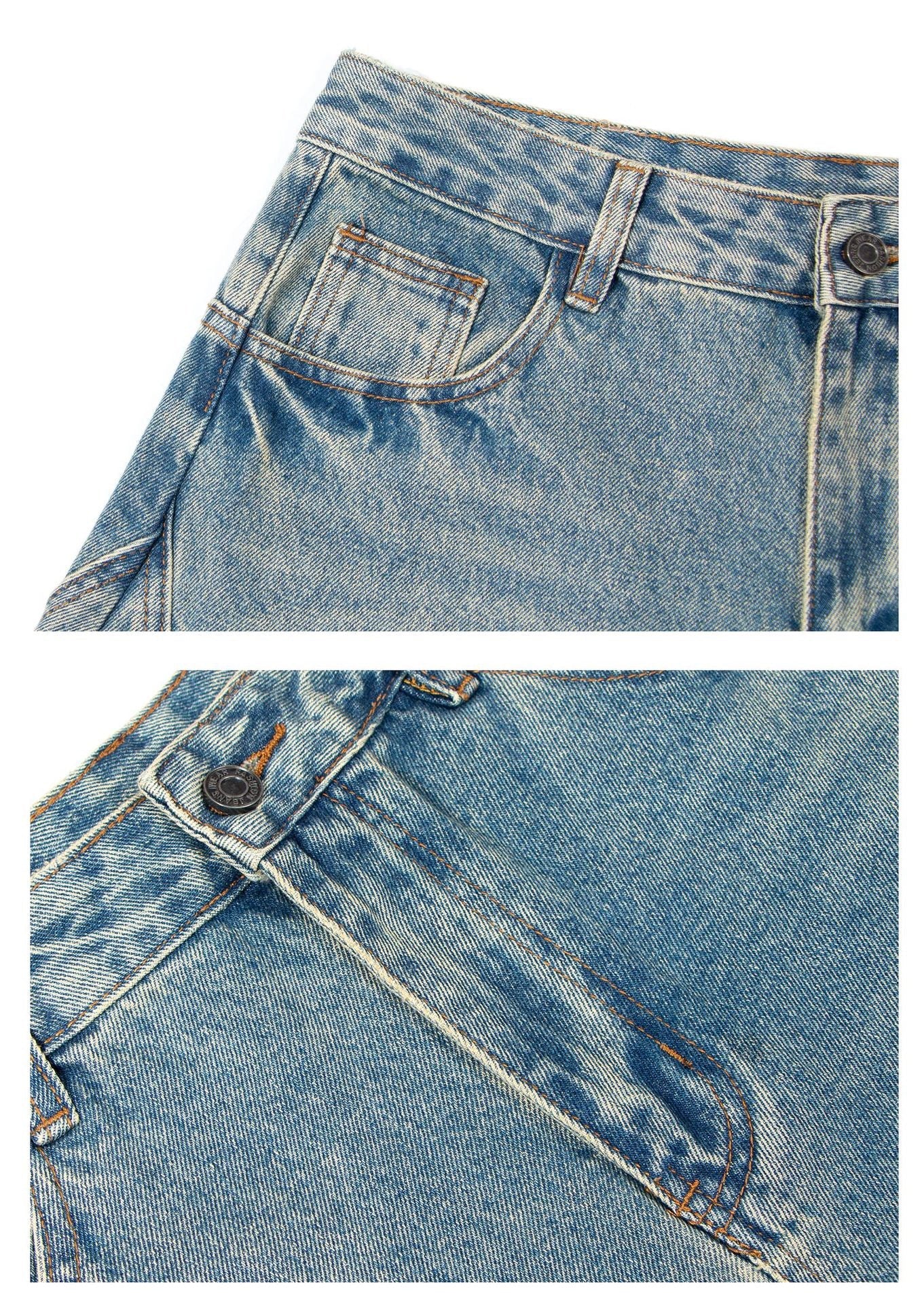 Omirad Vintage Washed Wide-Leg Denim Jeans | Streetwear