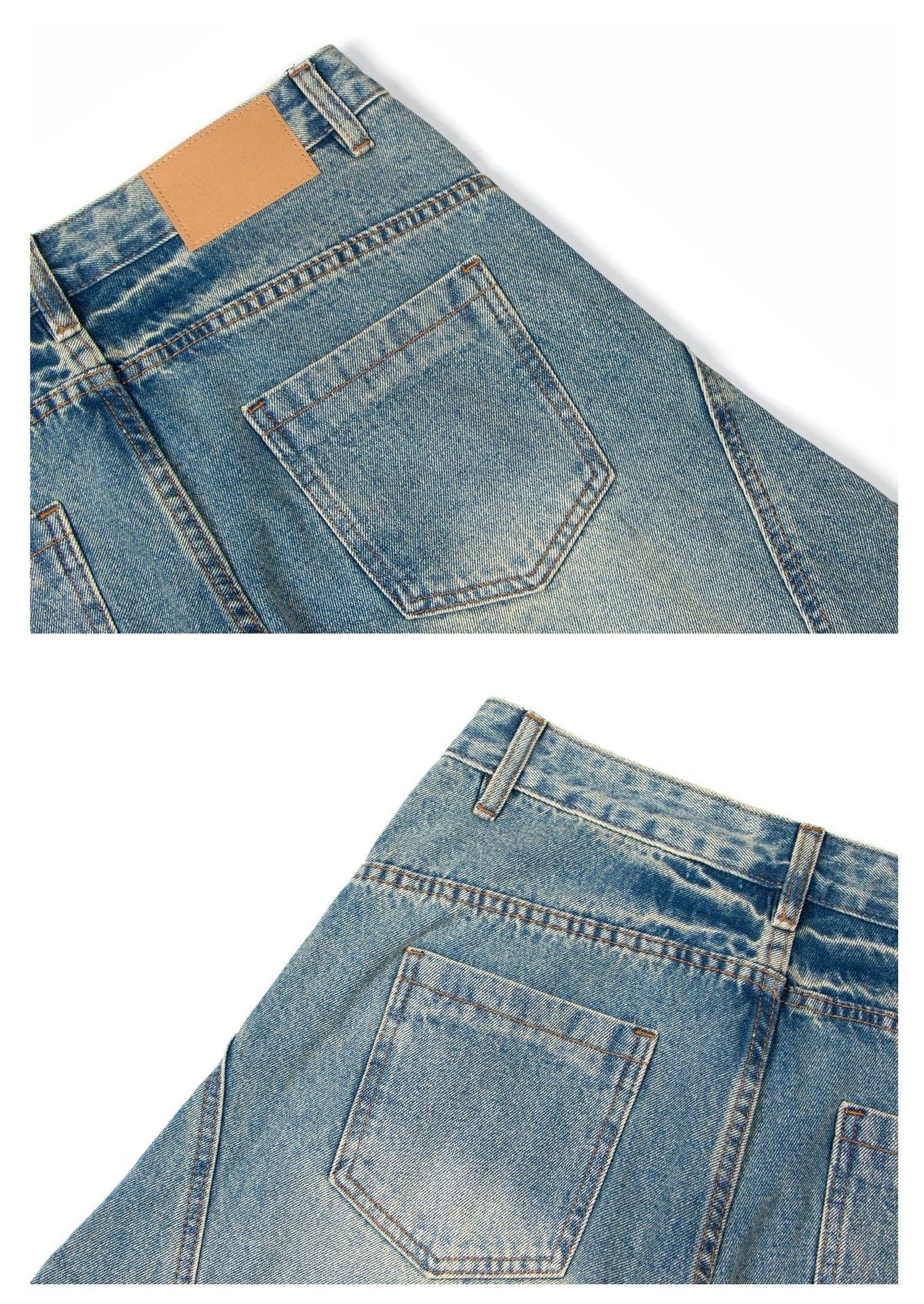 Omirad Vintage Washed Wide-Leg Denim Jeans | Streetwear