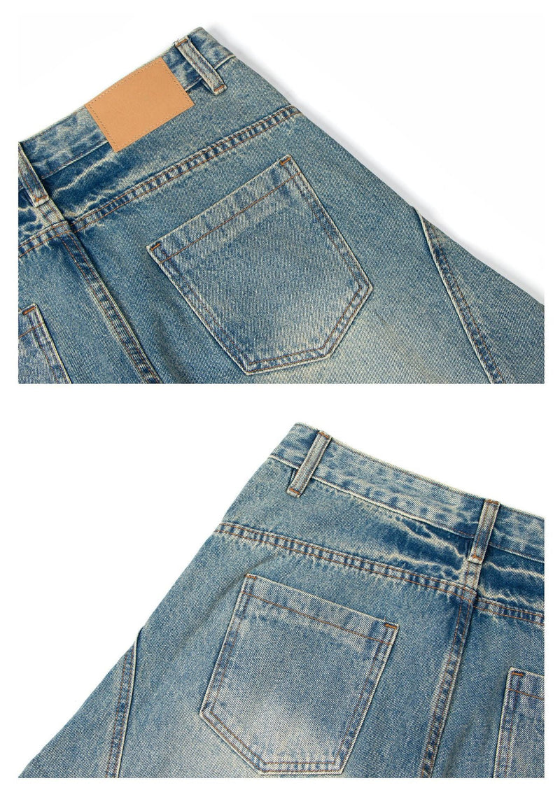 Omirad Vintage Washed Wide-Leg Denim Jeans | Streetwear