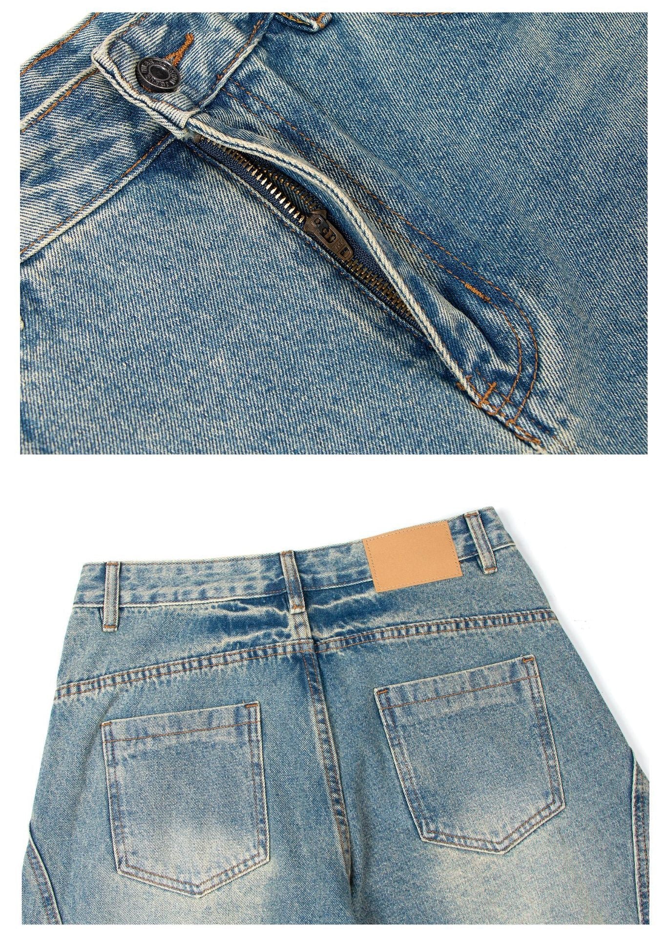 Omirad Vintage Washed Wide-Leg Denim Jeans | Streetwear