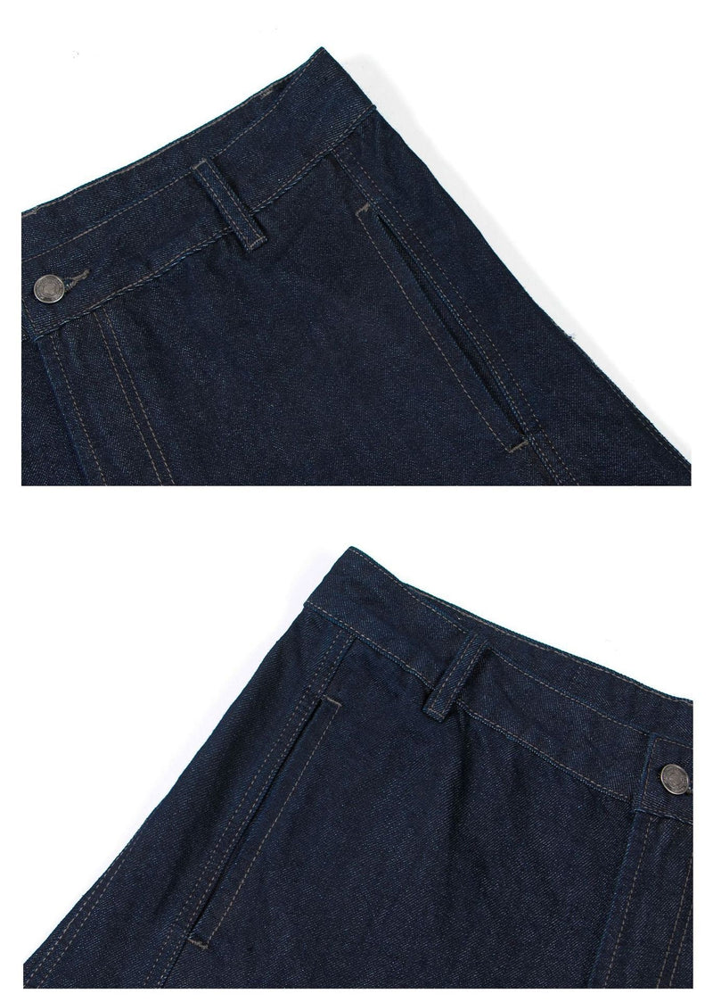 Curved Seam Wide-Leg Denim Pants | Oversized Barrel Fit