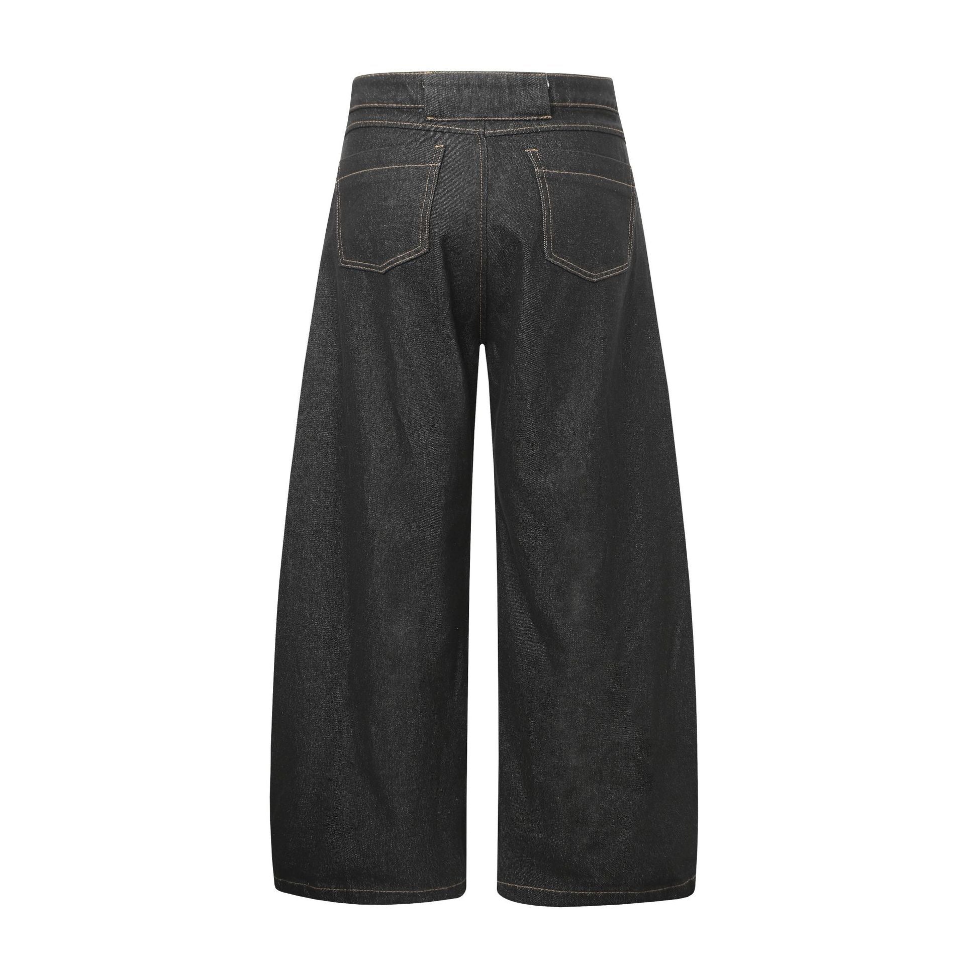 Omirad Panel Wide-Leg Cotton Denim Pants | Dark Wash