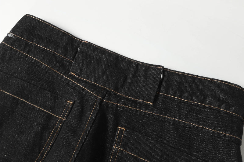 Omirad Panel Wide-Leg Cotton Denim Pants | Dark Wash