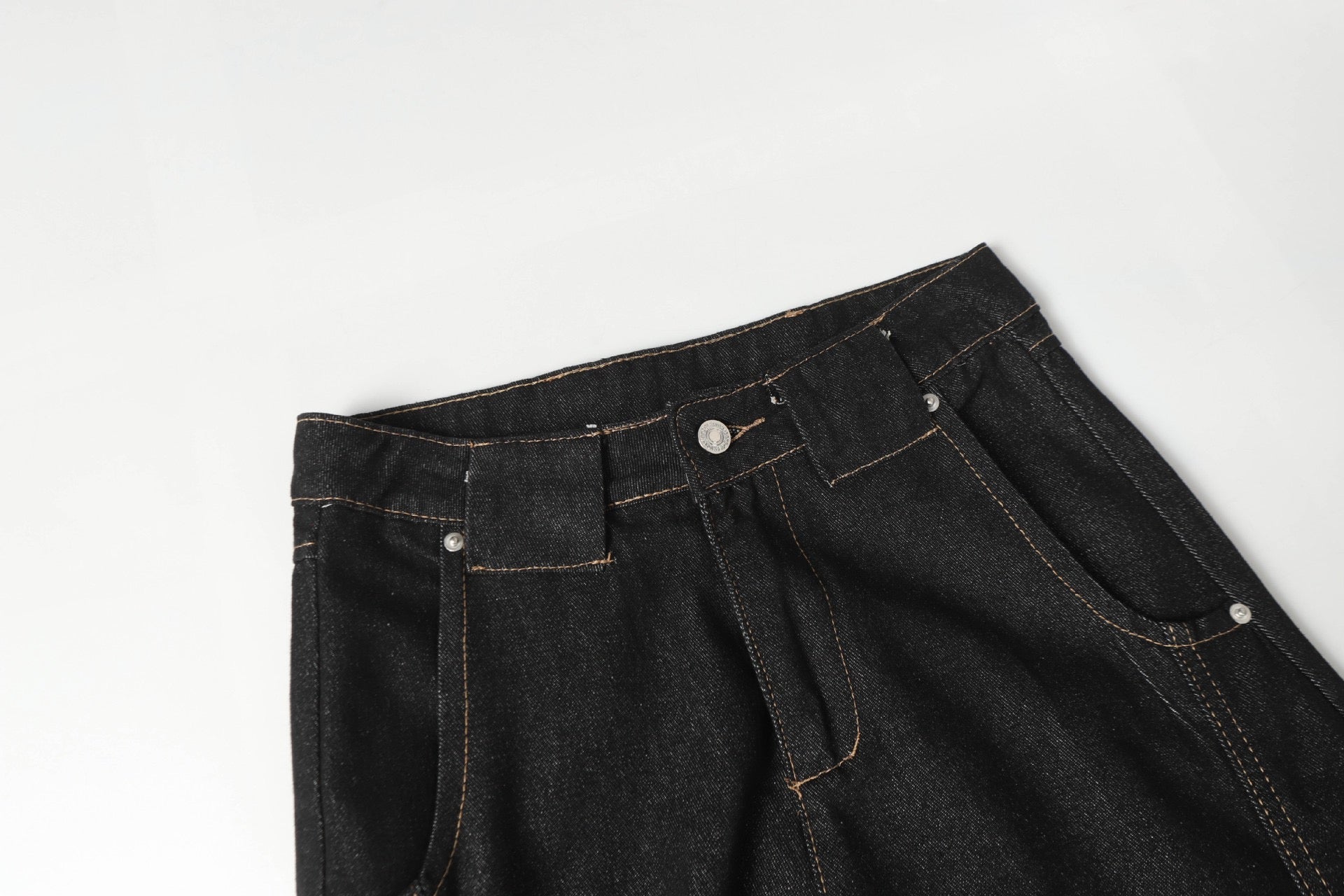 Omirad Panel Wide-Leg Cotton Denim Pants | Dark Wash