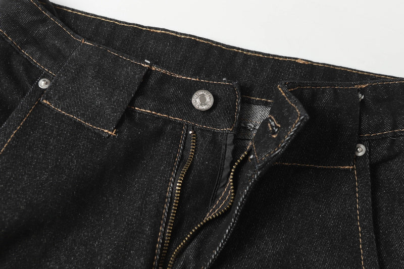 Omirad Panel Wide-Leg Cotton Denim Pants | Dark Wash
