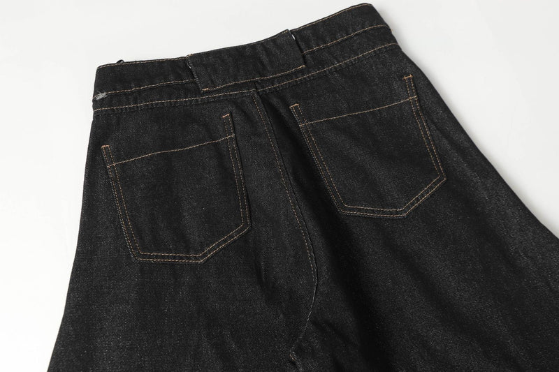 Omirad Panel Wide-Leg Cotton Denim Pants | Dark Wash