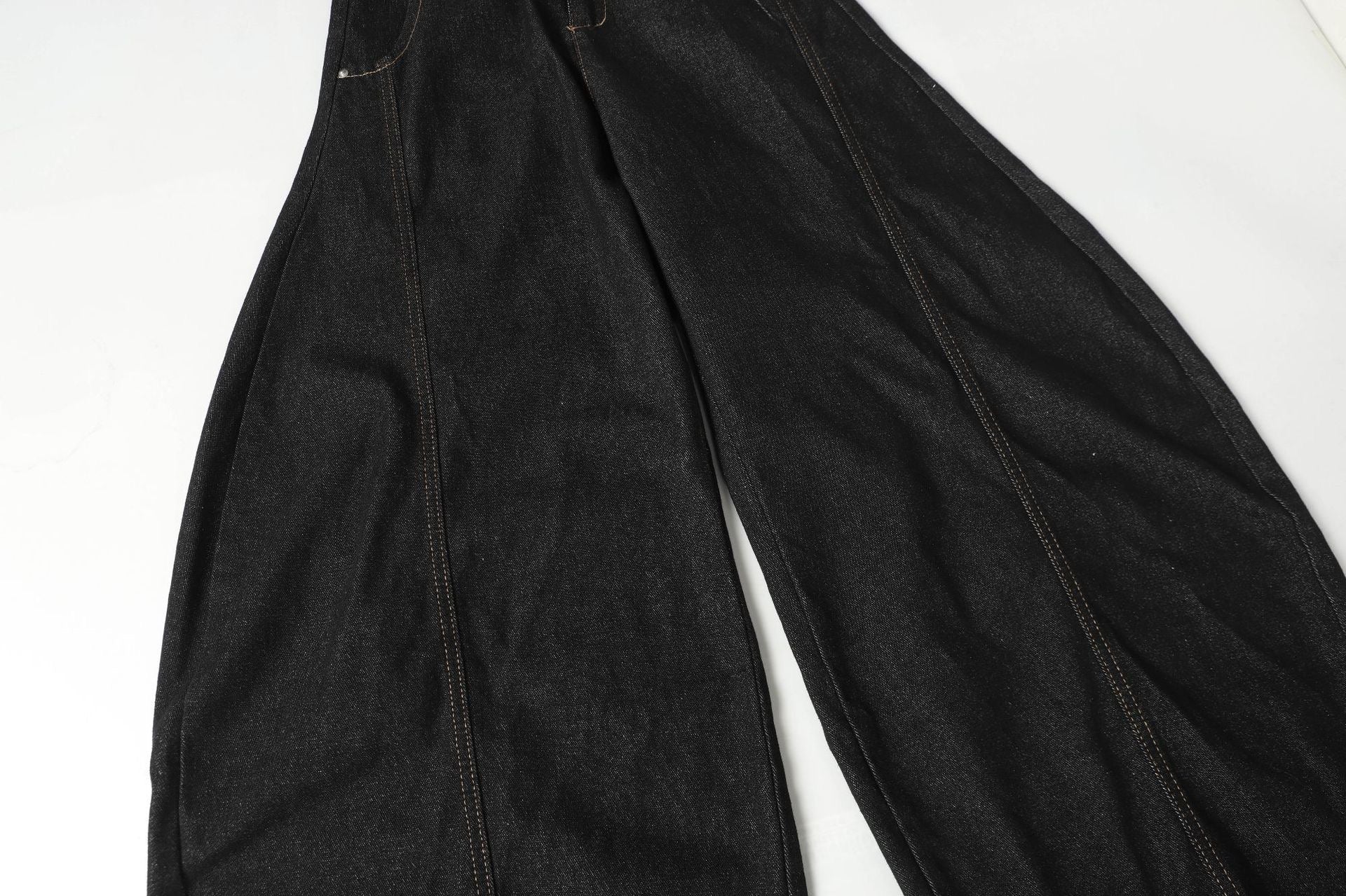 Omirad Panel Wide-Leg Cotton Denim Pants | Dark Wash