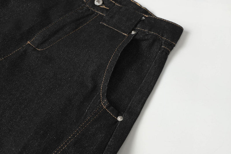 Omirad Panel Wide-Leg Cotton Denim Pants | Dark Wash