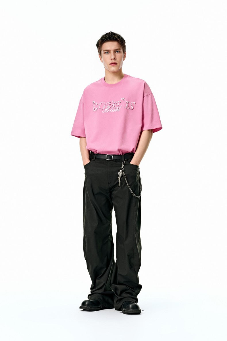 Love Is Blind Pearl Rhinestone Script Graphic Tee | Streetwear