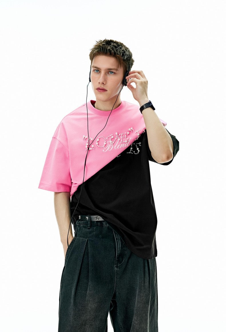 Love Is Blind Pearl Rhinestone Script Graphic Tee | Streetwear