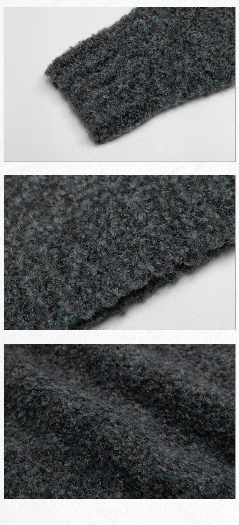 Boucle Half-Zip Loose Sweater | Relaxed Knit Pullover