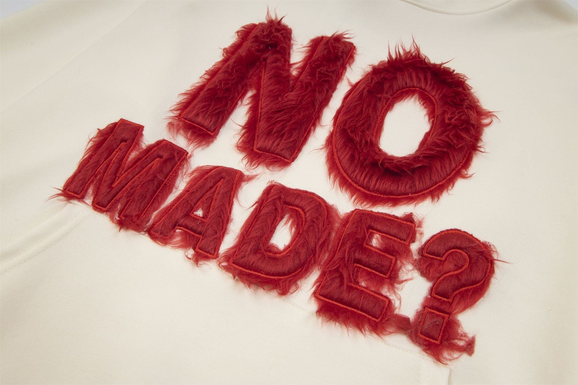 Omirad "NO MADE?" Furry Letter Hoodie | Bold Streetwear