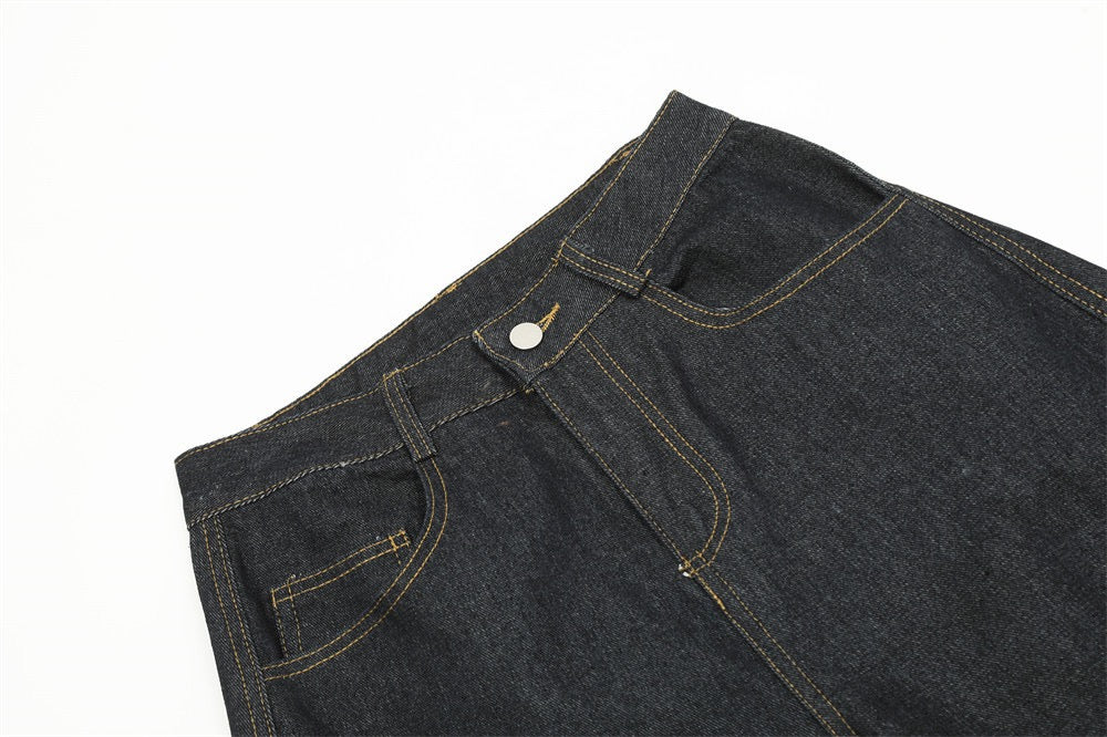 Omirad Camouflage Patchwork Wide-Leg Jeans | Streetwear Denim