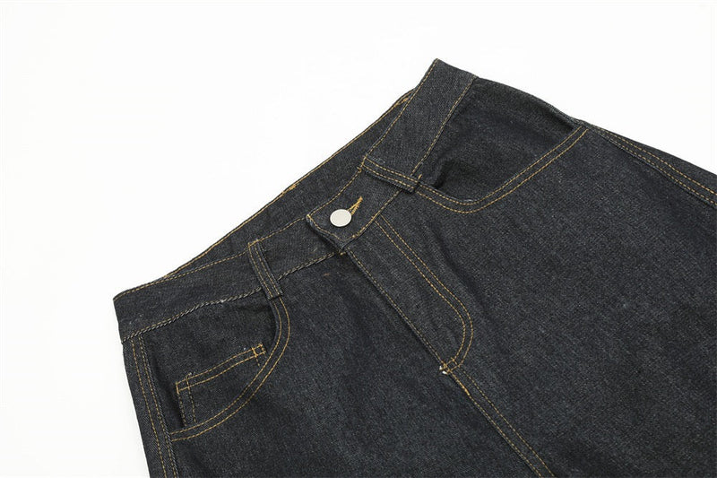 Omirad Camouflage Patchwork Wide-Leg Jeans | Streetwear Denim